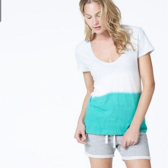 James Perse dip dye ombre blue&white tshirt sz 3 - Picture 1 of 6